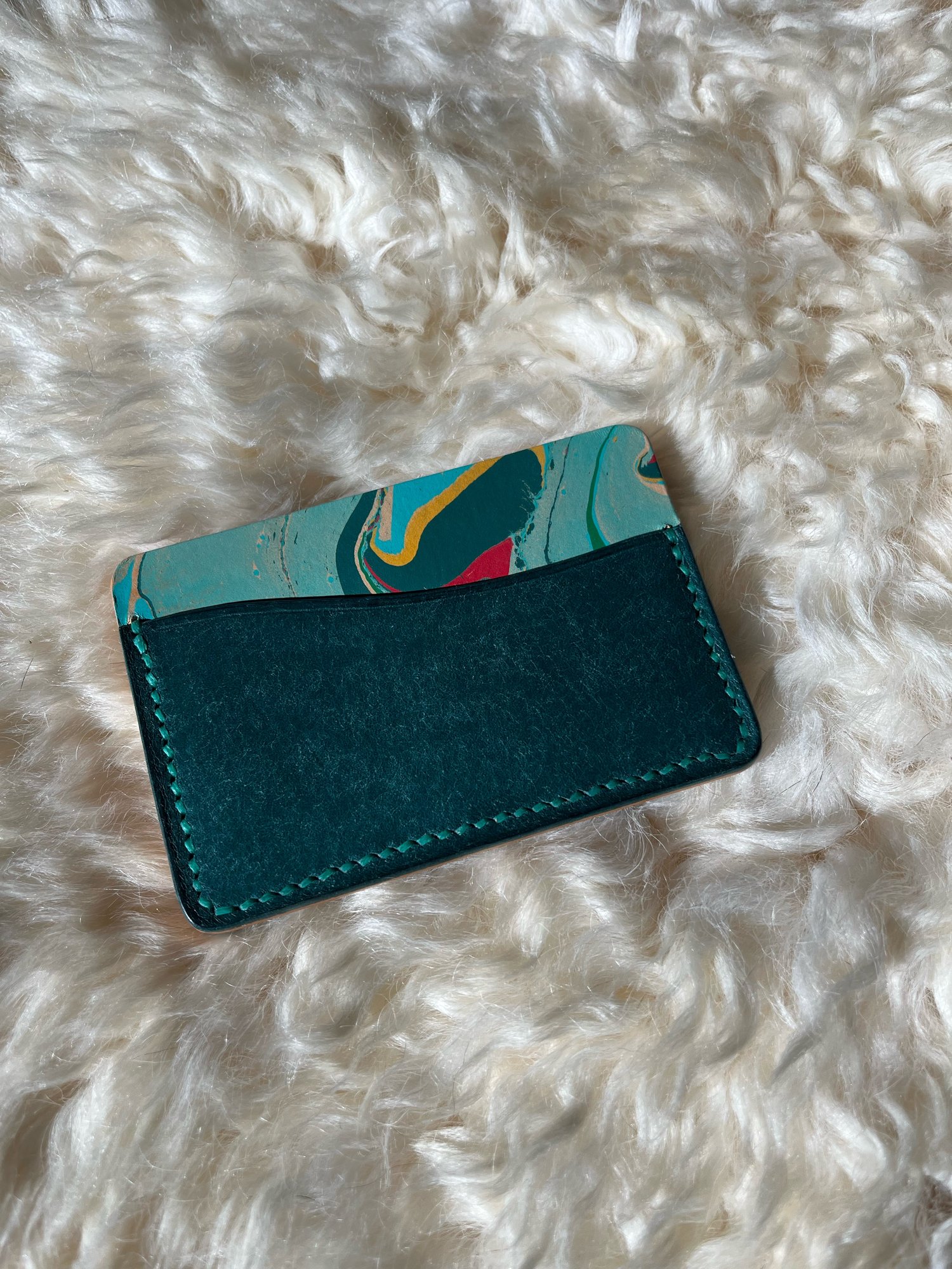 Image of Ortensia Pueblo/Seafoam Marbled Horizontal Cardholder 