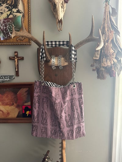 Image of Purple Teeth Printed Tote Bag