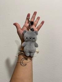 Gray bear keychain 