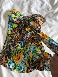 Image 5 of Vintage Y2K Italian animal and floral halterneck with o ring detail 