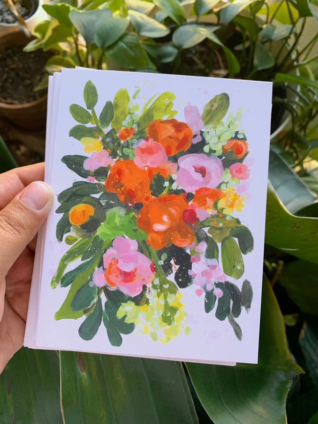 Pink Bouquet Notecards-Set of 6