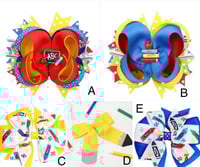 Kid Girl Back 2 School Bows - Style 1