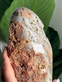 Image 4 of PEACHY GREEN VEINLESS OCEAN JASPER FREEFORM -MADAGASCAR-