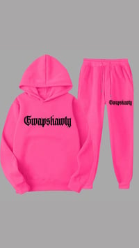 Gwapbaby(hot pink/old English Blk )Jogger set