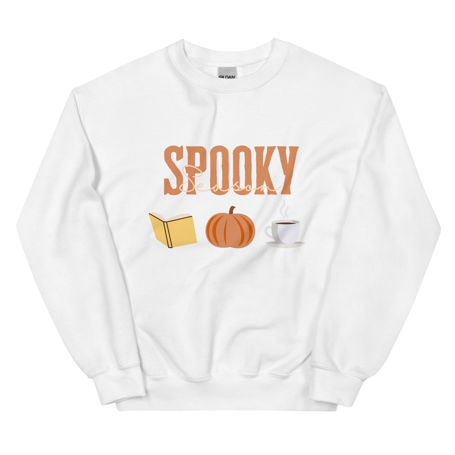 Image of Spooky season pumpkin book tea Unisex Sweatshirt