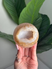 Image 1 of IRON INCLUDED DRUZY AGATE SPHERE WITH QUARTZ