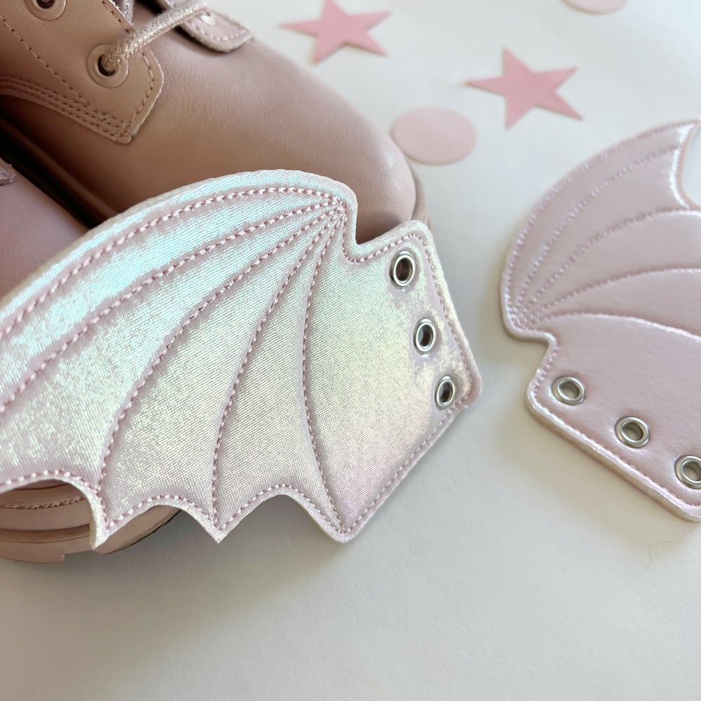 the daydream republic — Pink Iridescent Bat Wing Shoe Accessories