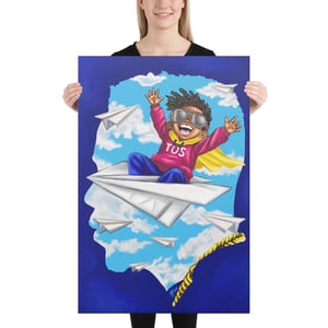 Canvas Print Black Boy Fly