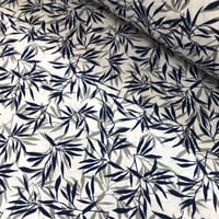 Image 3 of Popelín - Sábana - Hojas - Azulón/Gris - 9€/m