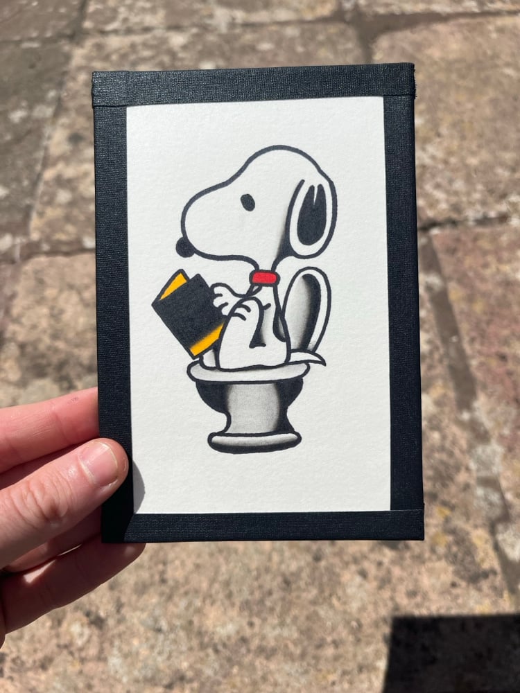 Image of “Loo Read” snoopy 6x4 tape framed original 