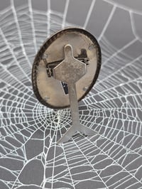 Image 5 of Vintage Brooches-  1940s engravings page & preserved spider webs with stand - 1