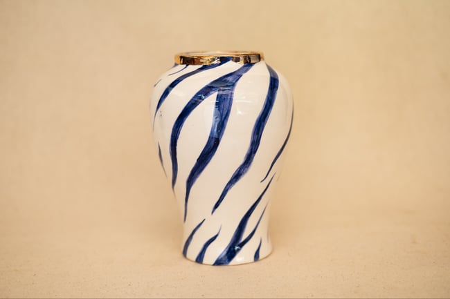 Tiger Vase 18K Gold Luster