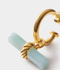 Image 3 of Katie Loxton Azura Gold Waterproof T-Bar Hoop Earrings