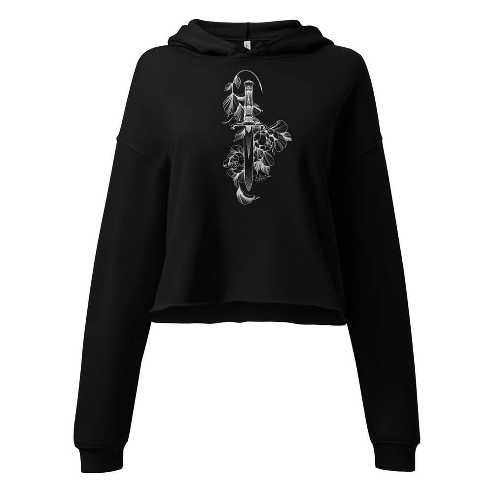 Image of Floral Dagger - Crop Hoodie