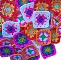Image 2 of Crochet Granny Squares Mixed Colour Scheme 3-inch