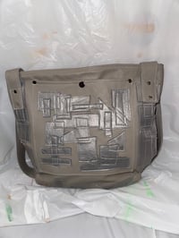 Image 1 of Cowhide Patchwork Tote Bag (Silver)