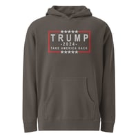 Image 2 of Trump 2024 Take America Back Embroidered Unisex pigment-dyed hoodie from PatriotsCo.com