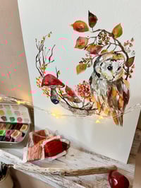 Image 4 of "Owl Wreath" Original