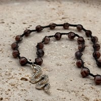 Image 1 of Brown Quartz Snake Necklace