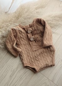Image 1 of Baby boy bodysuit for photoshoot | Asher-1 | 0-3 months | camel