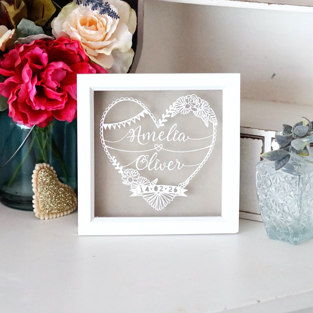 Image of Floral Lace Couples Heart