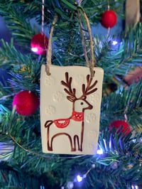 Image 2 of Reindeer with snowflakes Tile
