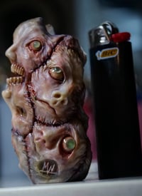 Image 5 of Face Off collectible Bic lighter sleeve, glow in the dark,  original sculpt, functional art OOAK