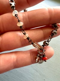 Image 3 of opal tourmaline and pyrite charm bracelet