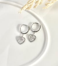 Image 1 of  Heart Huggie Earrings