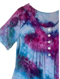 Image 5 of S Luxe Knit Babydoll Top in Raspberry Watercolor Ice Dye