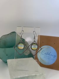 Image 5 of Fluid art diamond frame earrings