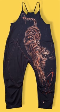 Image 1 of “TIGRESS” BLEACH PAINTED BAGGY ROMPER MUDIUM