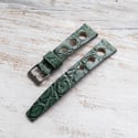 20mm Vintage Style Crocodile Strap In Green