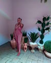 DUSTY PINK JUMPSUIT WITH ANKLE SLITS (M)