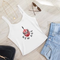 Image 1 of New Age - Floral - Women’s micro-rib tank top (pink/white)