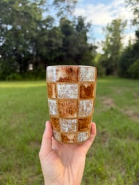 Image 5 of Golden checkered Bronc to go mug