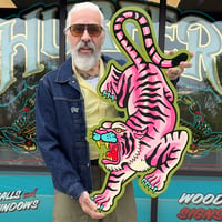 Pink Crawling Tiger wood cutout