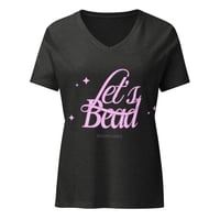 Image 4 of Let's Bead Women’s relaxed v-neck t-shirt