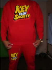 Image 5 of Premium Red Key Talk Society sweatsuit Hoody (2 Piece)