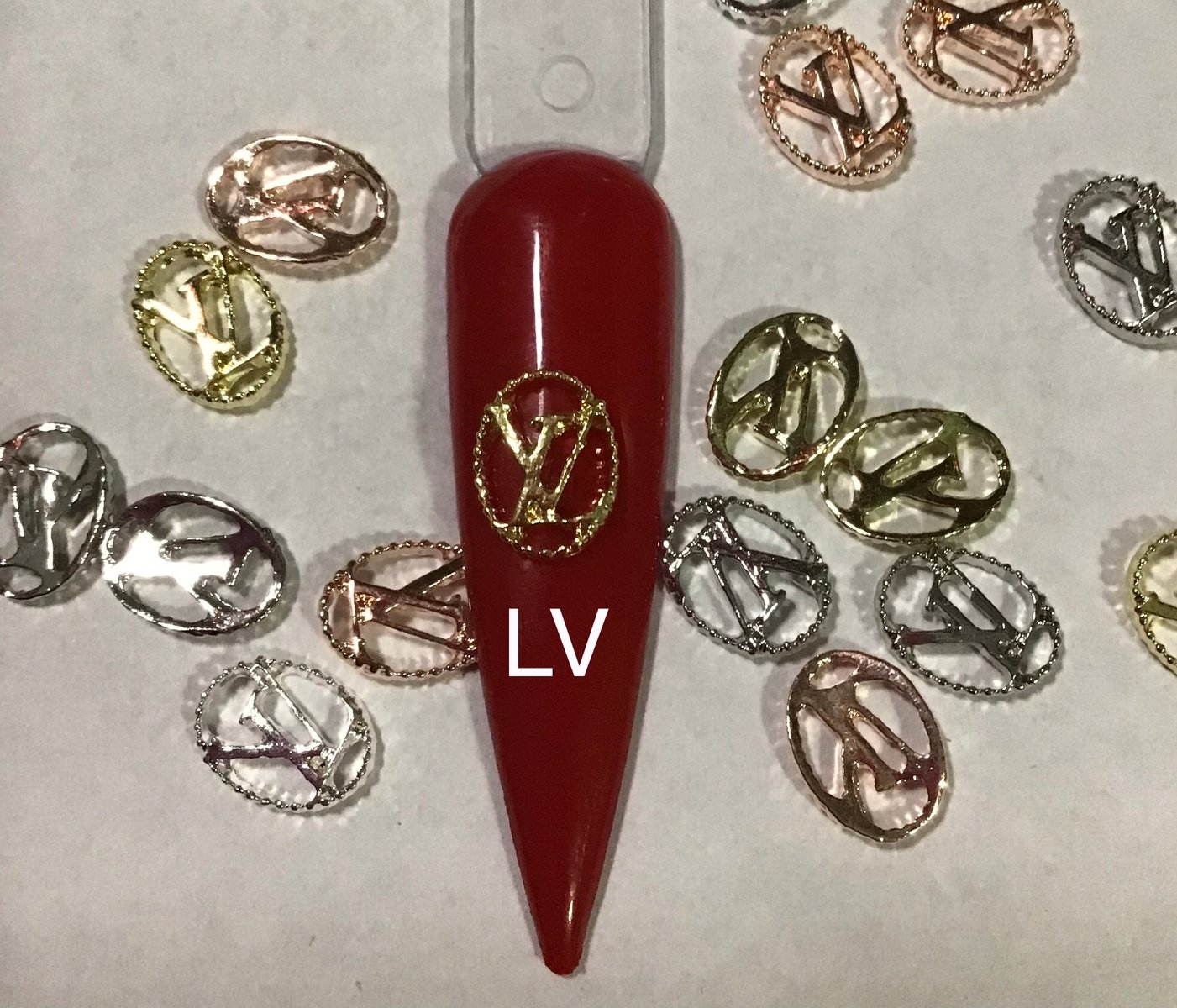 Louis VUITTON CHARMS for Nails LV Logo Charms Brand Name Logo 