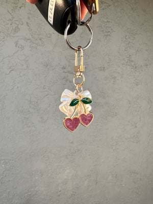 Image of Bow-Cherry Clip Charm/Keychain 