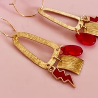 Image 2 of Pops of Red Shapes Earrings