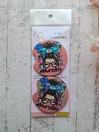 Image 3 of Nurse Life Car Coasters - 2 pack