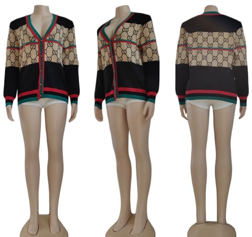 Image of Preppy Chic Cardigan (Beige, Red, Green, Black)