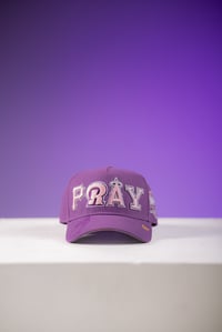 Image 1 of PRE ORDER Philippians 4:6 PRAY Hat "Purple"