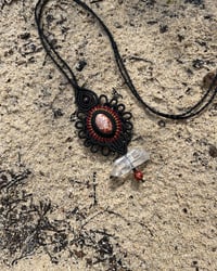 Image 3 of Macrame necklace with brecciated jasper stone