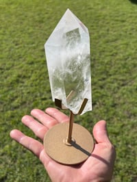 Image 10 of Polished Clear Quartz Crystal Point In Custom Stand #2914