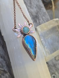 Image 1 of Electroformed labradorite sunflower necklace 03