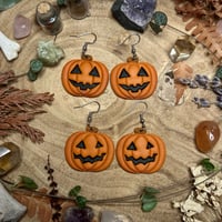 Image 1 of Clay Jack o Lantern Earrings