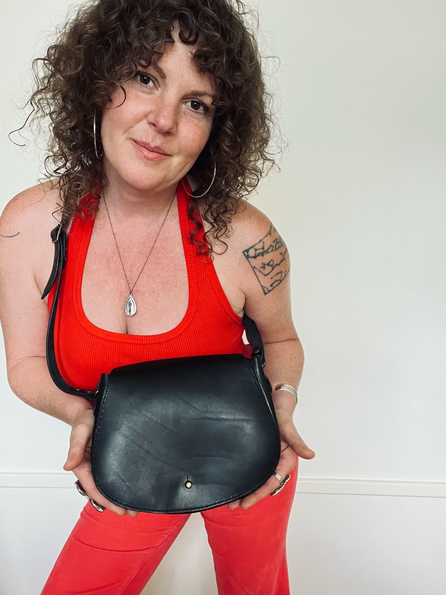 Image of Black Crossbody Saddle Bag